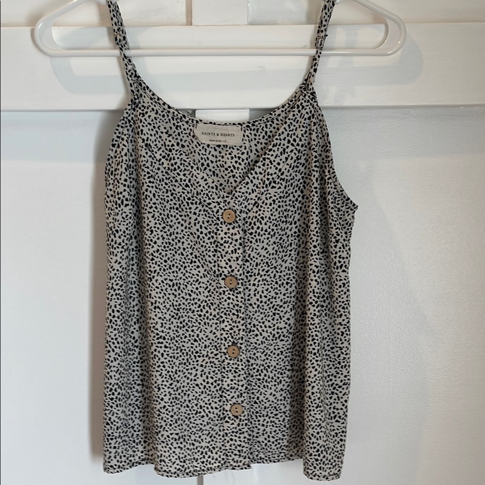 Black and White Spotted Women's Top